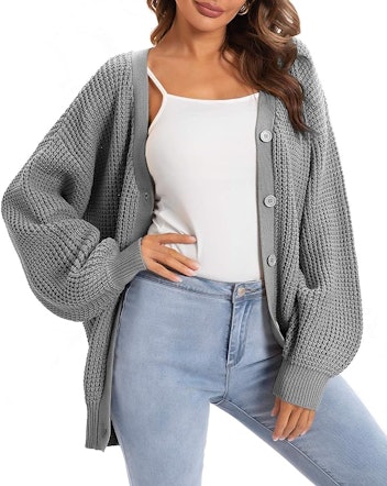 QUALFORT Oversized Cardigan Sweater