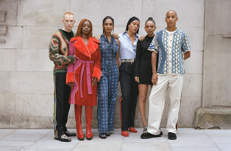 Designer Priya Ahluwalia (center left) with friends and collaborators (from left) Harry Fisher, crea...