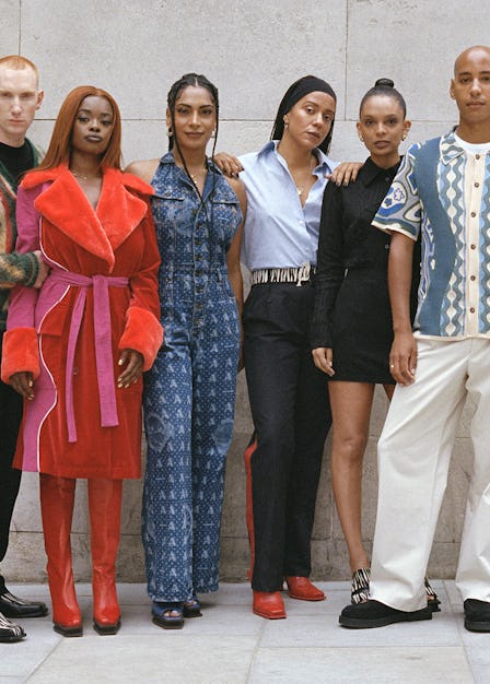 Designer Priya Ahluwalia (center left) with friends and collaborators (from left) Harry Fisher, crea...