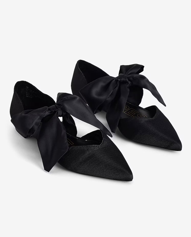 Pointed Toe Tie Up Flats