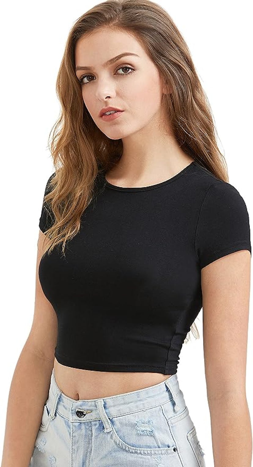 SweatyRocks Scoop Neck Crop Top