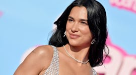 Dua Lipa at the 'Barbie' premiere after wearing thongkinis.