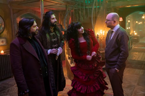 Matt Berry, Kayvan Novak, Natasia Demetriou, and Mark Proksch on 'What We Do in the Shadows.' Photo ...