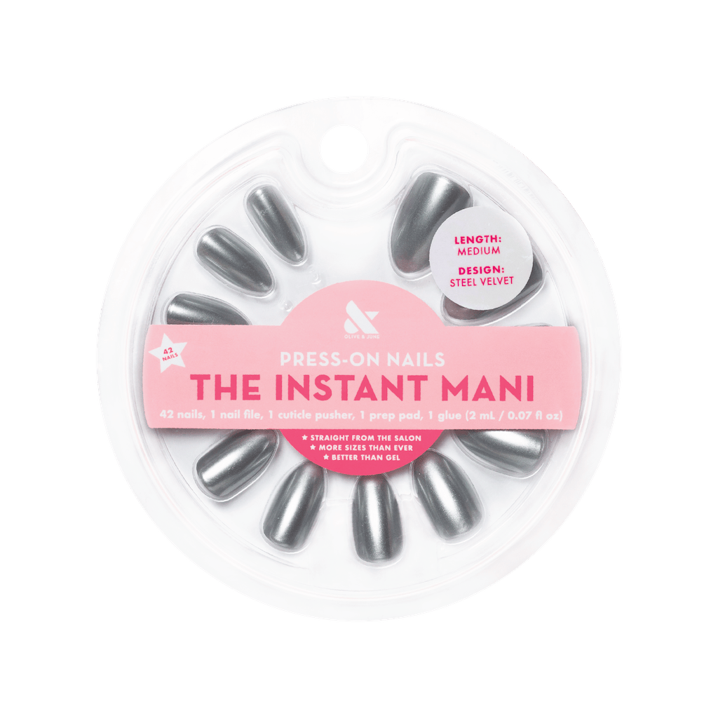 Olive &amp; June x Beats Steel Velvet press-on nails.