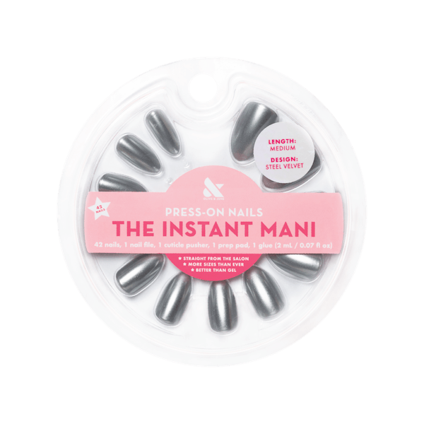 Olive & June x Beats Steel Velvet press-on nails.