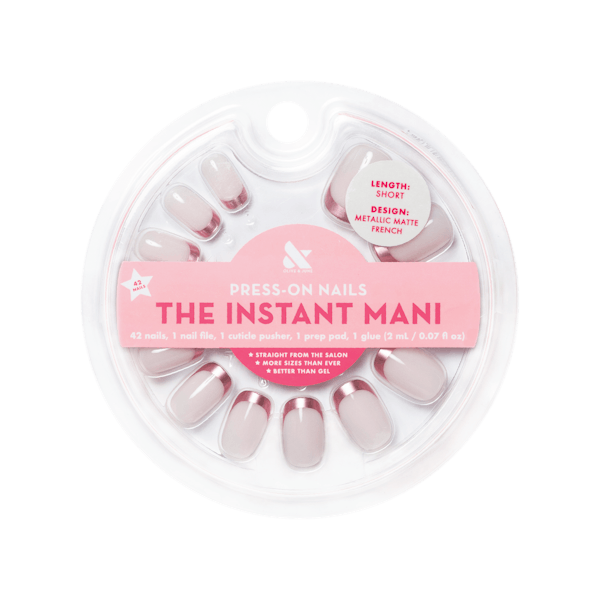 Olive & June x Beats Metallic Matte French press-on nails.