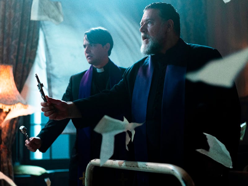 Daniel Zovatto and Russell Crowe in The Pope's Exorcist