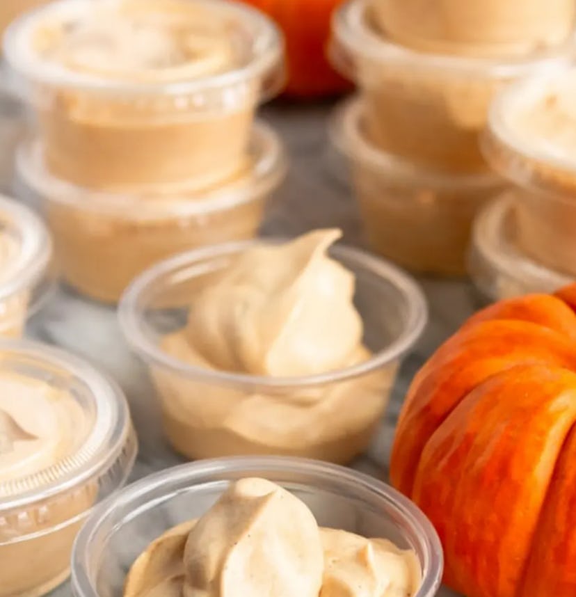 Pumpkin pie pudding shots.