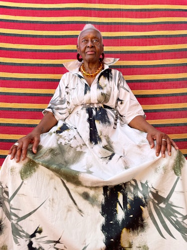Bethann Hardison wears her own clothing and jewelry. Photograph in Marrakech.