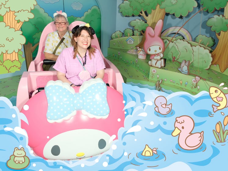 I went to Sanrio Puroland in Japan, and rode the My Melody ride. 