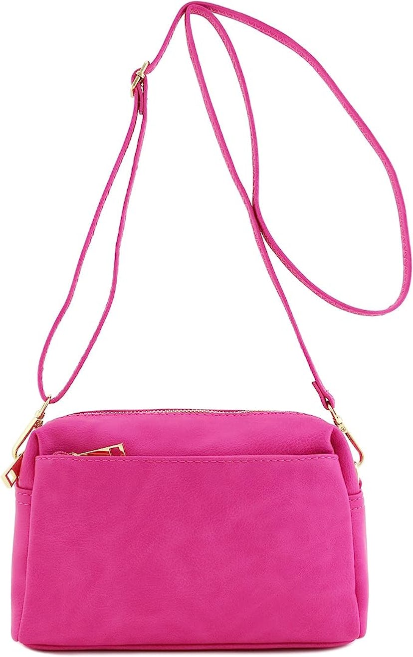 FashionPuzzle Triple Zip Crossbody Bag