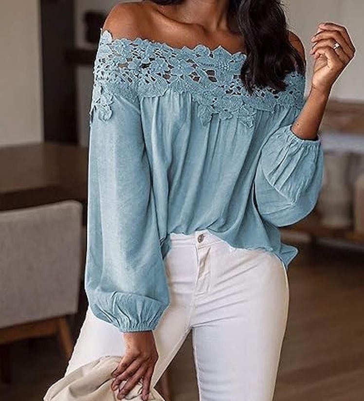 Asvivid Smocked Off-The-Shoulder Top