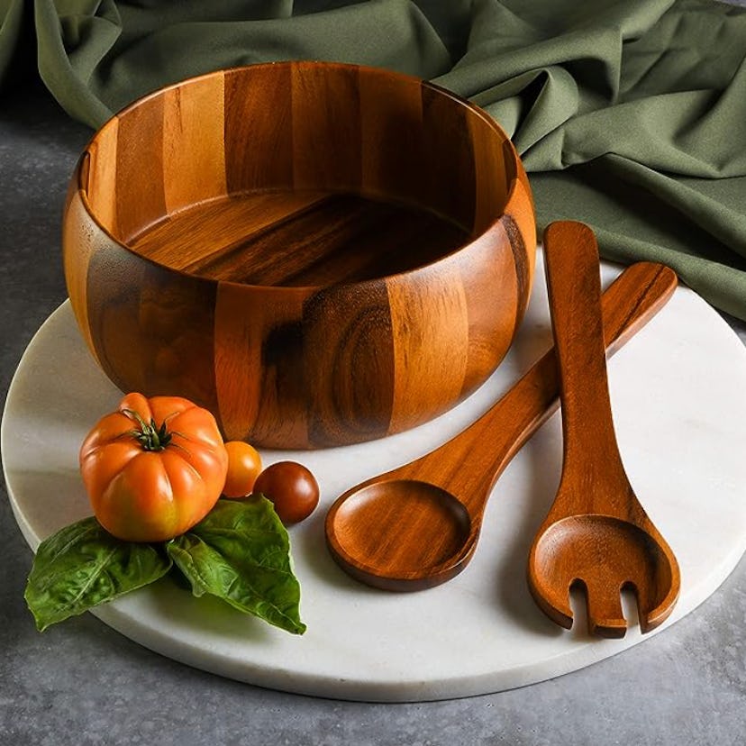 Gibson Home Laurel Acacia Wood Salad Bowl