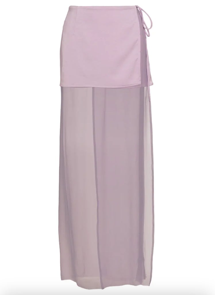 Dries Van Noten Silene Silk-Blend Wrap Maxi Skirt
