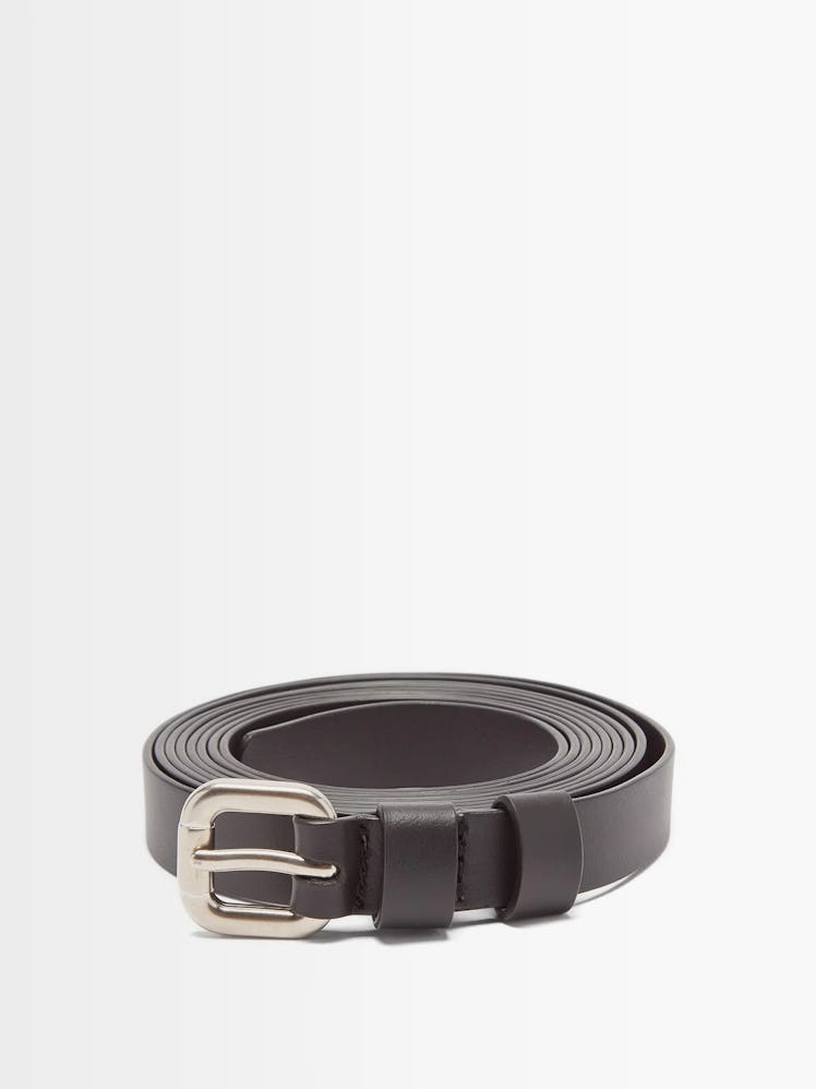 Thin Wrap Nappa-Leather Belt