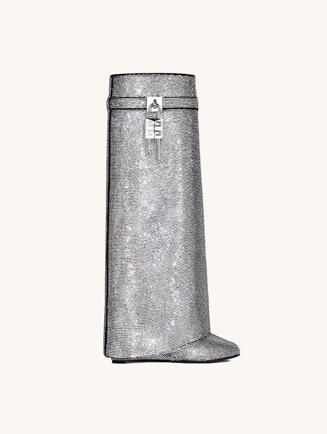Shark Lock Boots Wide Fit in Strass