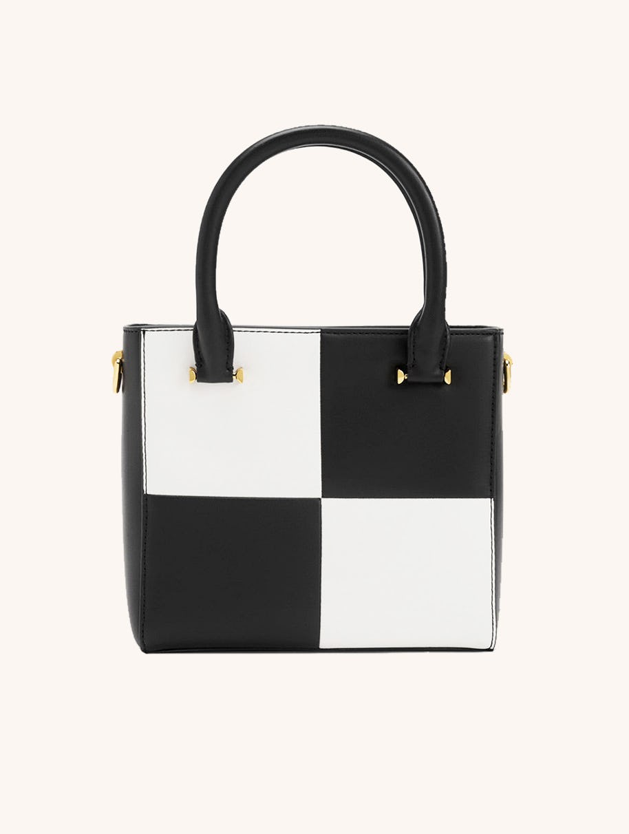 Georgette Checkered Square Tote Bag