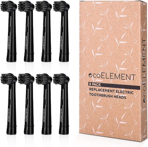 ecoElement Recyclable Charcoal Toothbrush Heads (8-Pack)