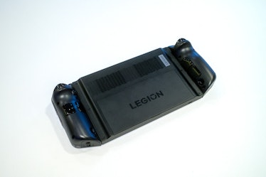 Lenovo Legion Go handheld PC backside view of vents for fans and controller grips