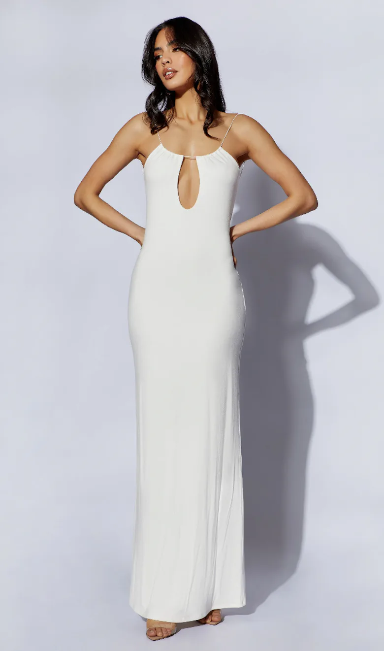 bella hadid maxi dress x BELLA HADID Bishop Eyelet Maxi Dress
