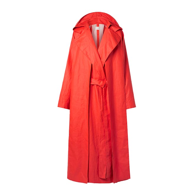 The Row Badva Hooded Coated Linen-Blend Trench Coat