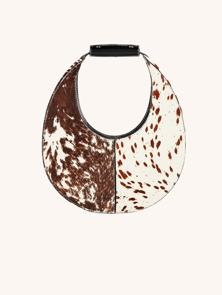 Calf Hair Split Moon Tote Bag