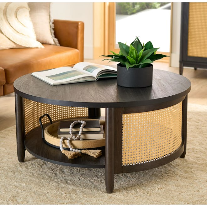 Springwood Caning Coffee Table, Charcoal Finish