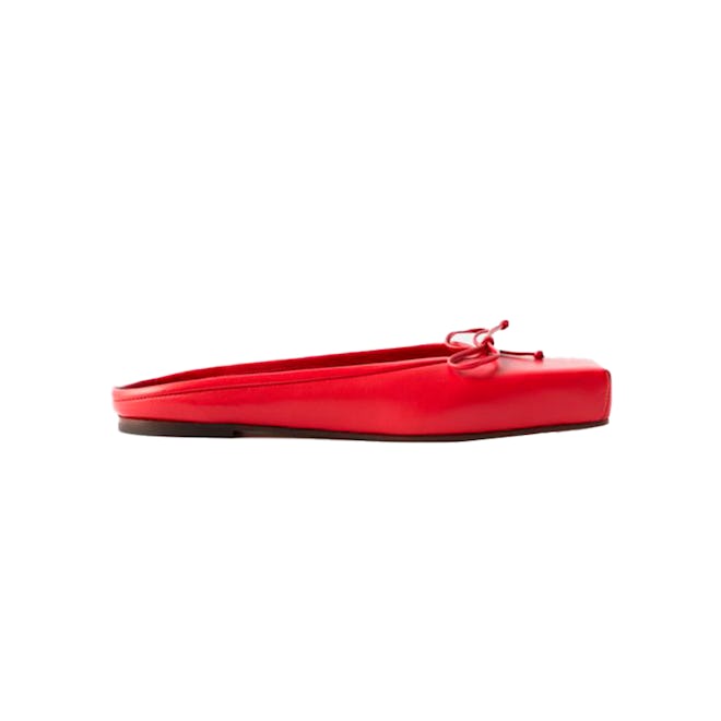 Jacquemus  Square-Toe Leather Backless Ballet Flats 