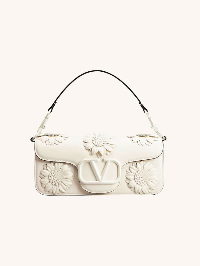 Loco VLOGO Flower Leather Shoulder Bag