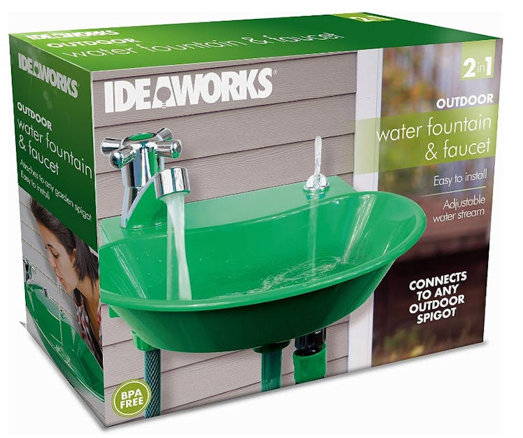 IdeaWorks 2-in-1 Outdoor Water Fountain and Faucet