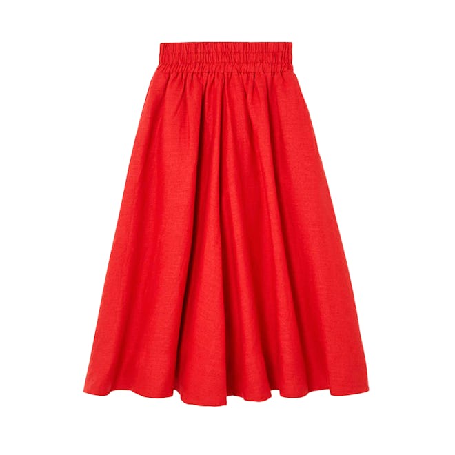 Suzie Kondi  The Kyria pleated Linen Midi Skirt