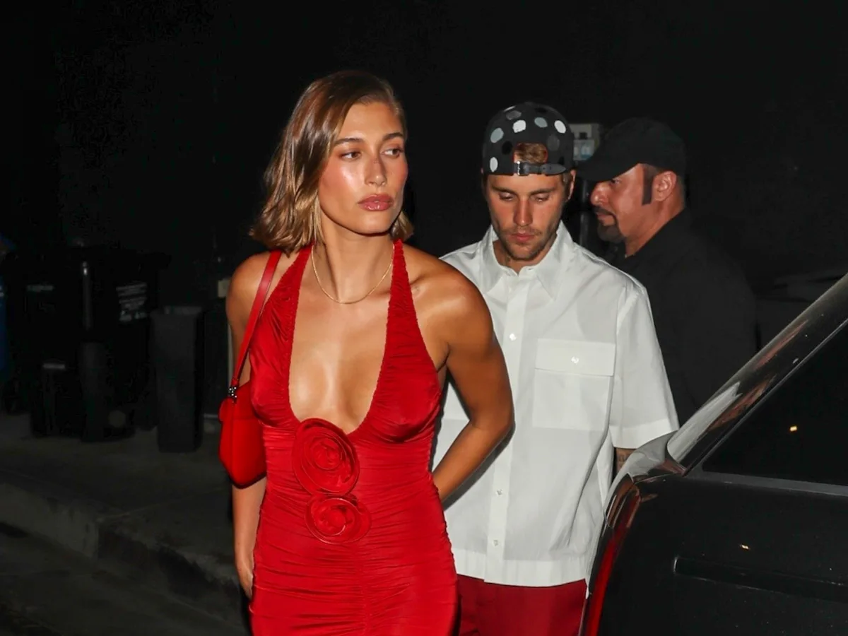 justin hailey red dress Hailey Bieber Red Dresses and Justin Bieber