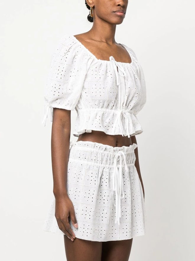 GANNI Broderie Anglaise Organic Cotton Top