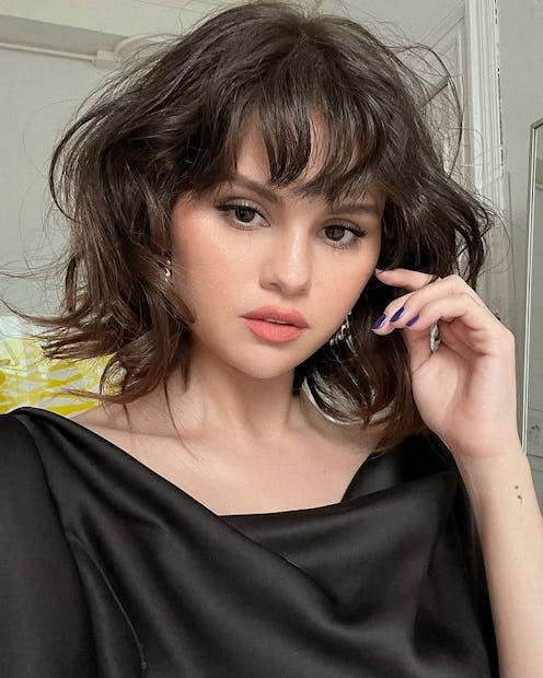 Selena Gomez long wispy bangs