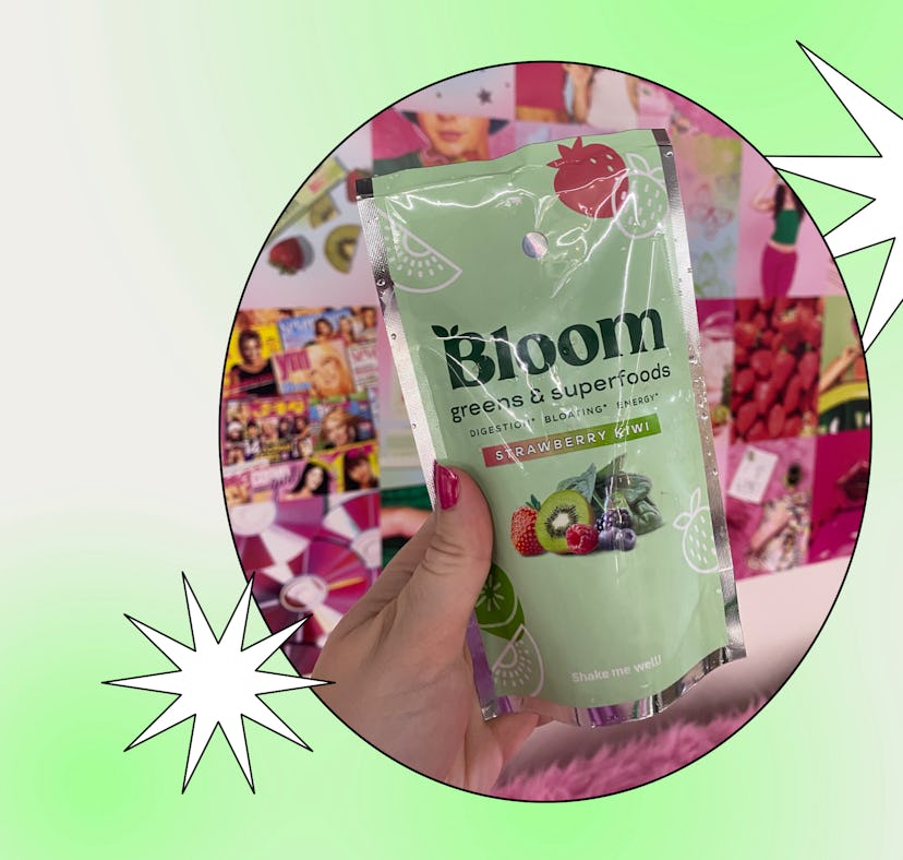 I tried the new strawberry kiwi flavor of Bloom Greens inspired by Y2K.