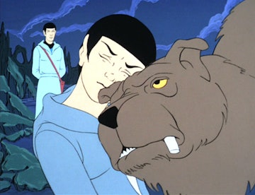 Young Spock mourns the death of his pet in 'Star Trek: The Animated Series' (1973).