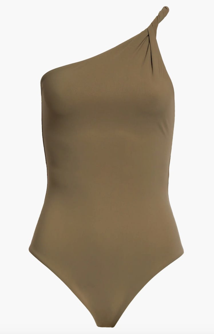 Toteme Twist Strap One-Shoulder One-Piece Swimsuit