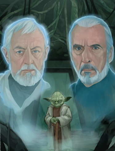 The cover of Yoda #10 emphasizes Yoda’s communing with Force ghosts.