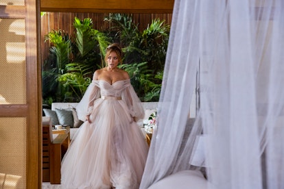 Jennifer Lopez wears a Galia Lahav wedding gown in Shotgun Wedding.