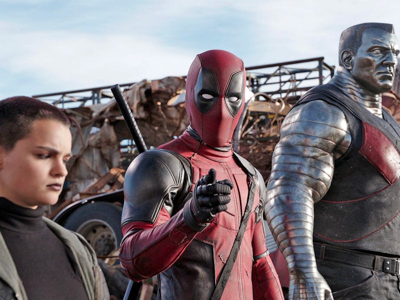 Brianna Hildebrand, Ryan Reynolds, and Stefan Kapicic in Deadpool