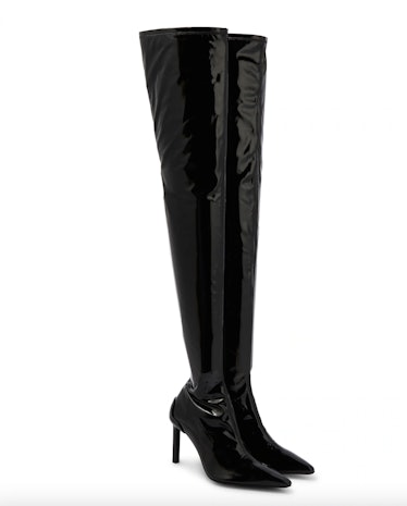 tall black heeled boots