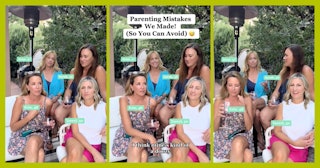In the now-viral clip,  four moms over 40 share their biggest parenting mistakes that they regret ma...