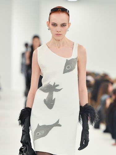 A model walks the runway during the Givenchy Ready to Wear Fall/Winter 2023-2024 fashion show as pa...