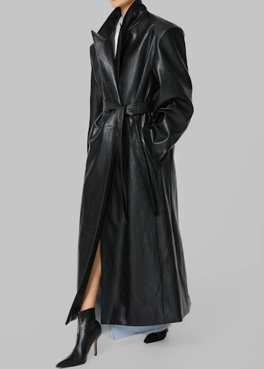 black leather trench 
