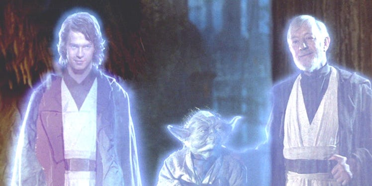 The ghosts at the end of Return of the Jedi may have only been there due to the Force.