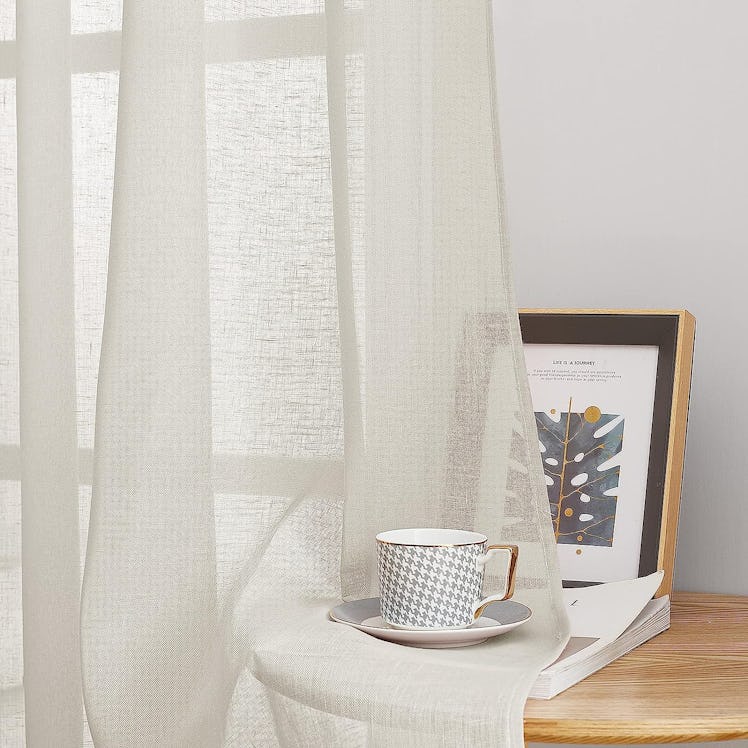 NICETOWN Semi Sheer Linen Curtains