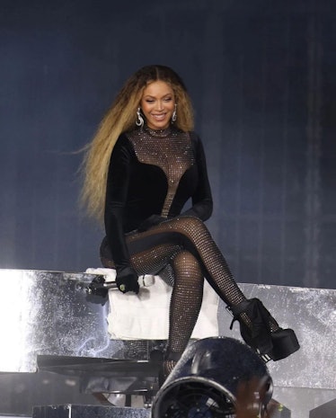 Beyoncé wears a custom Nina Ricci bodysuit during her "Renaissance" world tour.