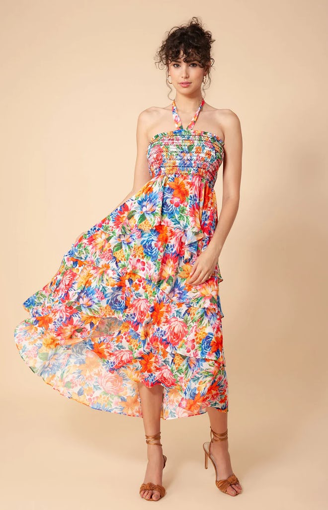 Corine Smocked Halter Dress