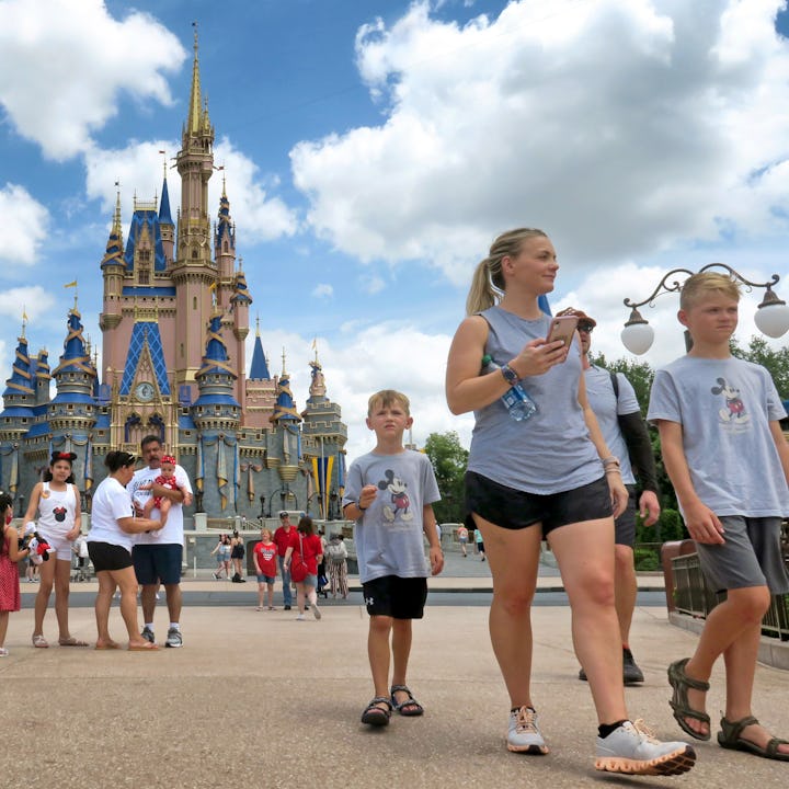 Families visiting Disney World