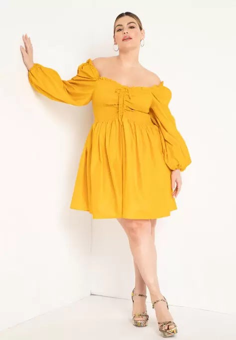 Smocked Bodice Mini Dress